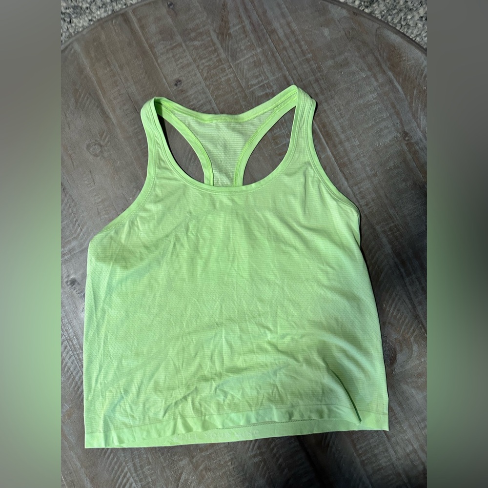 Lime green racer back lululemon tank top size 12